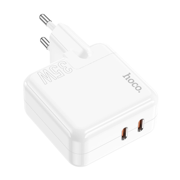 СЗУ HOCO C110A 2xUSB-C 35W PD 3.0, белое
